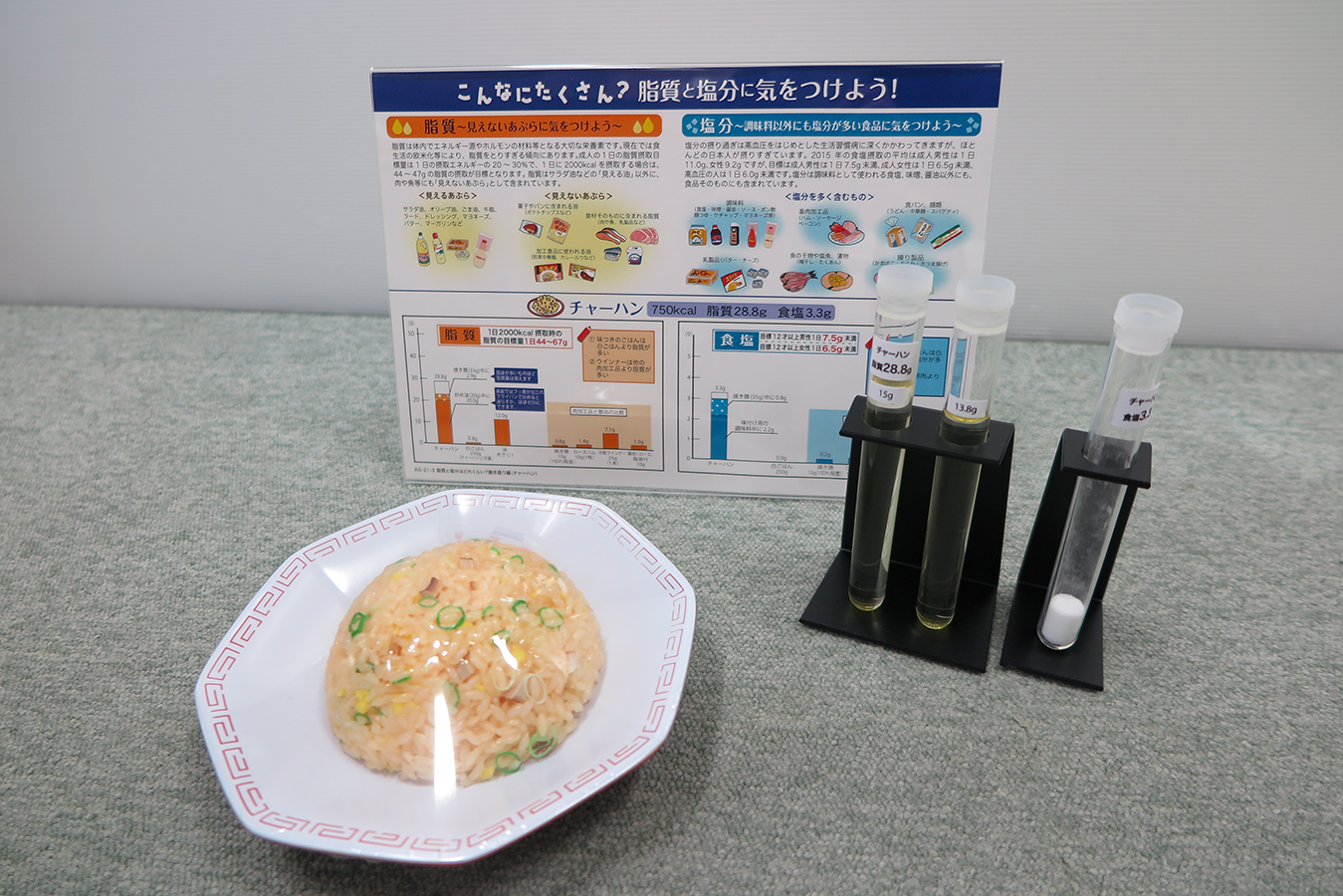 脂質・塩分摂取量指導用モデル　チャーハン
