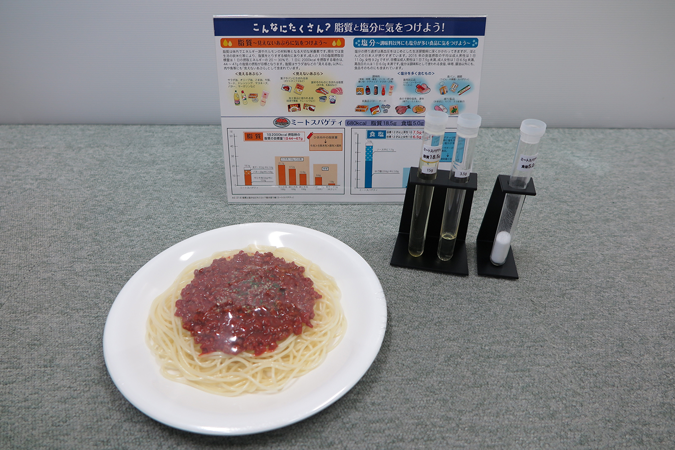 脂質・塩分摂取量指導用モデル　ミートスパゲティ