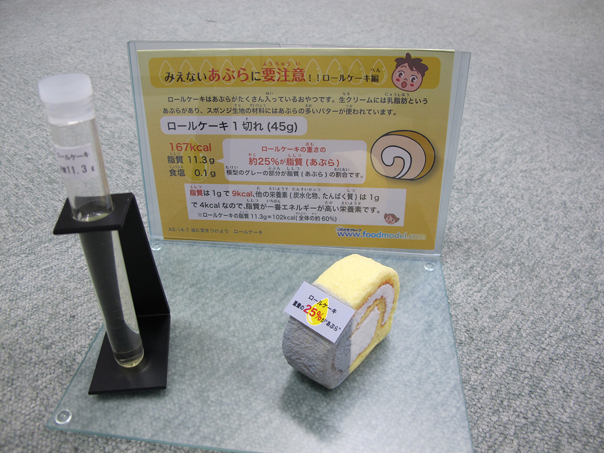 脂質摂取量指導用モデル ロールケーキ
