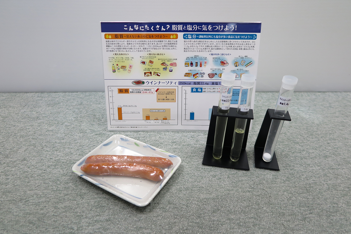 脂質・塩分摂取量指導用モデル　ウィンナーソテー