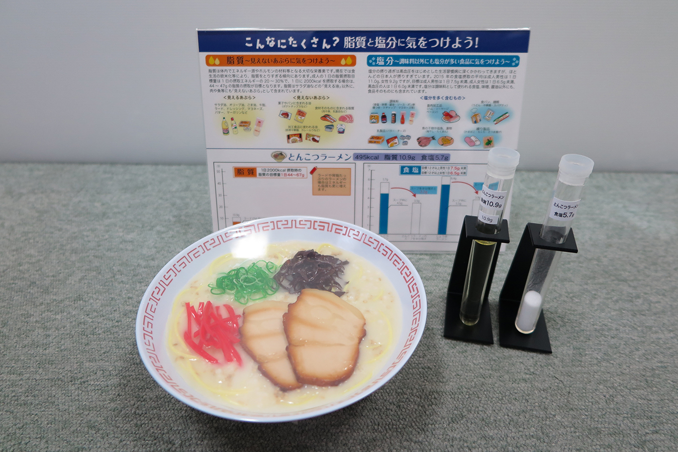 脂質・塩分摂取量指導用モデル　とんこつラーメン