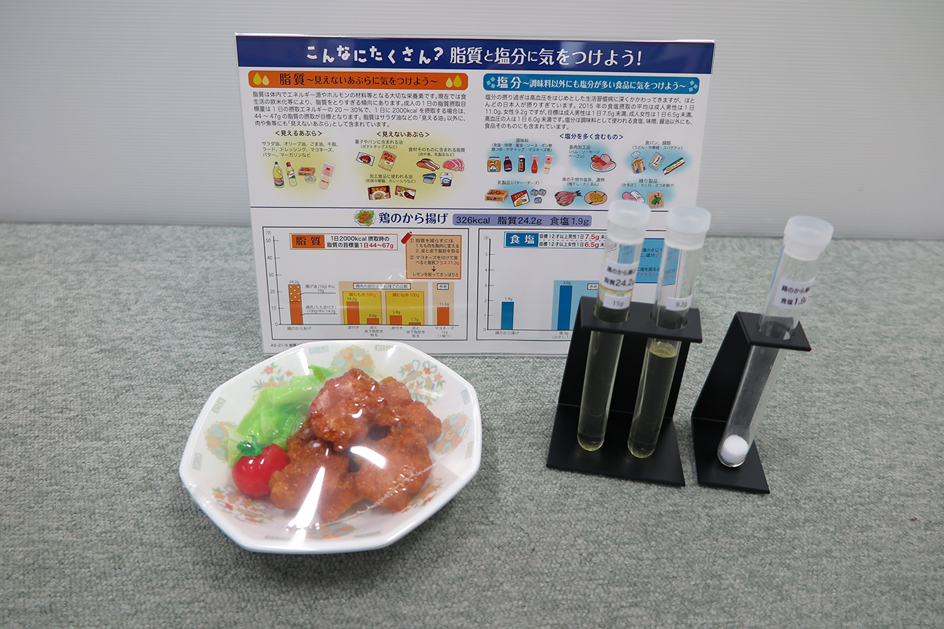 脂質・塩分摂取量指導用モデル　鶏のから揚げ