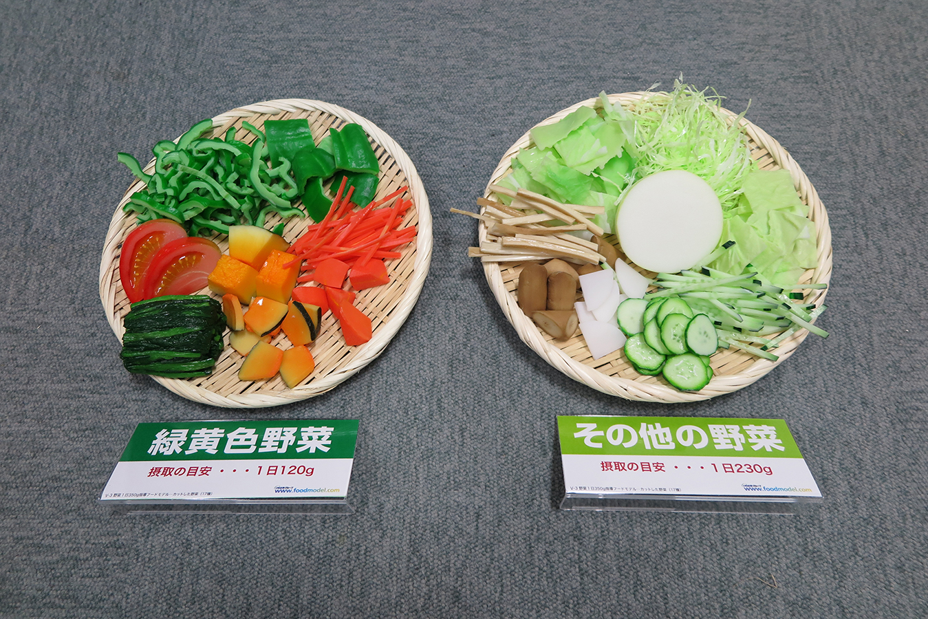 野菜1日350g　カットした野菜モデル（17種）