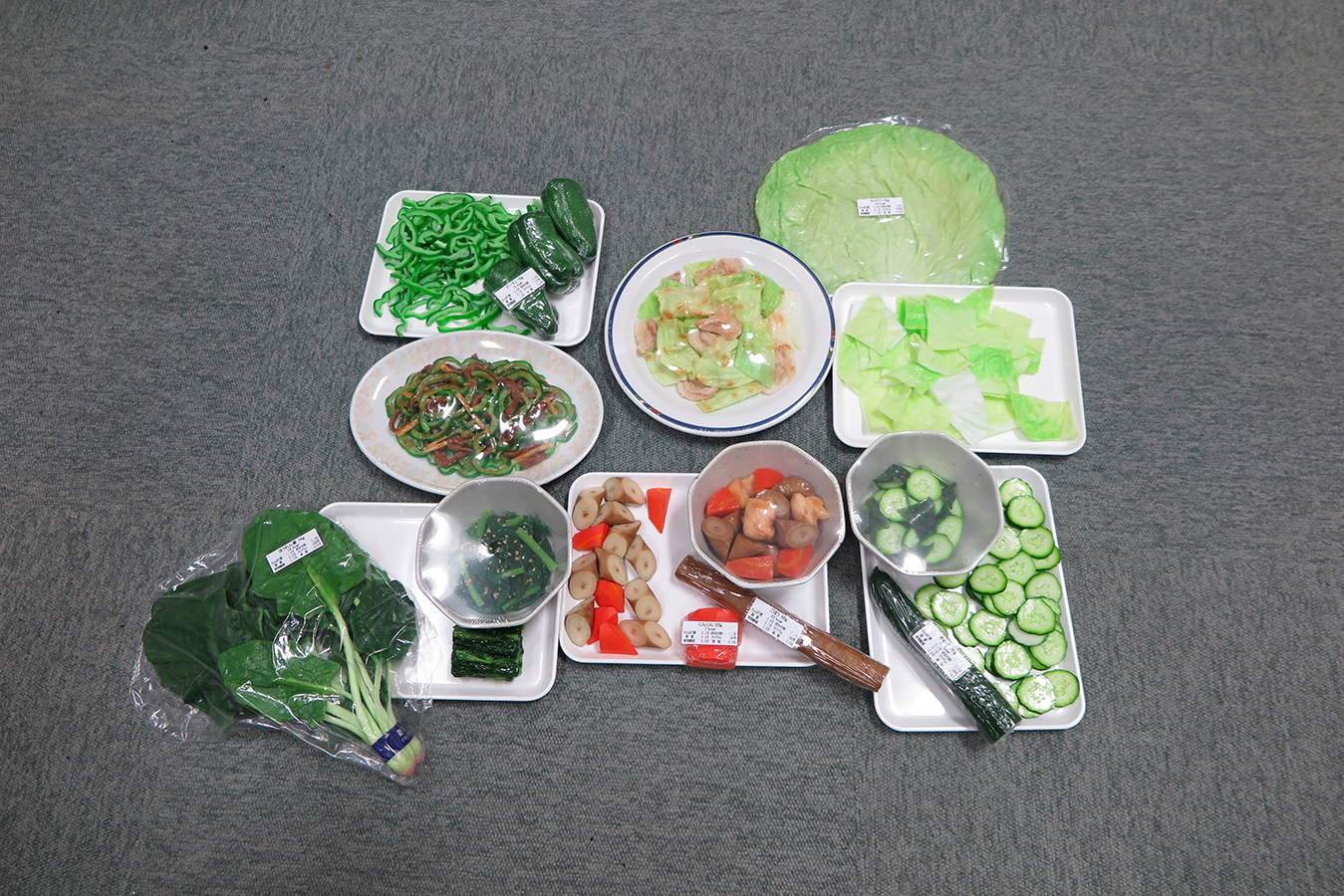 野菜350g　調理前後の変化モデル（5種）